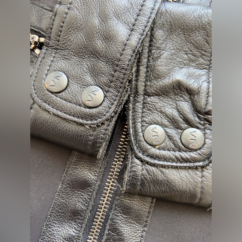 Votre Nom Black Blazer Jacket – Zipper Detail & Faux Leather Trim | Size 8 - Picture 9 of 16